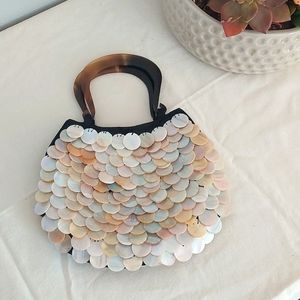 Sweet - Stylish Little Capiz Shell Purse - Vintage